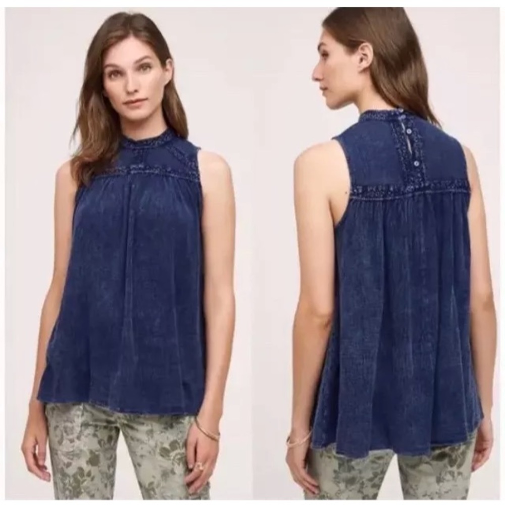 Anthropologie SWEETBRIAR Sleeveless Eri+Ali Indigo